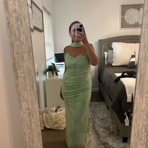 Green Zara midi dress